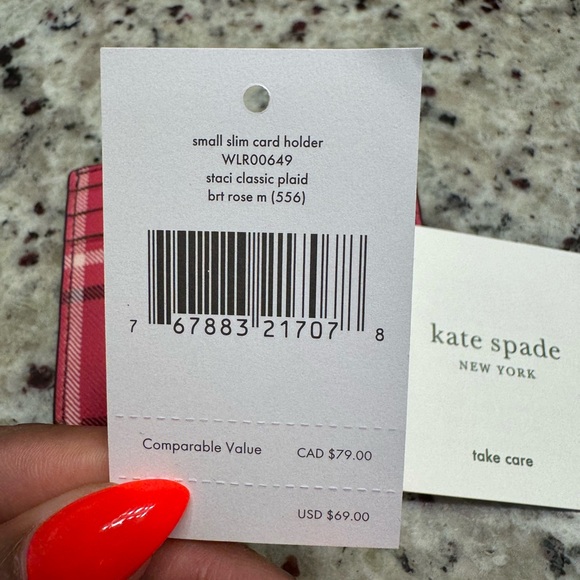 Staci Plaid Small Slim Card Holder - Picture 8 of 8